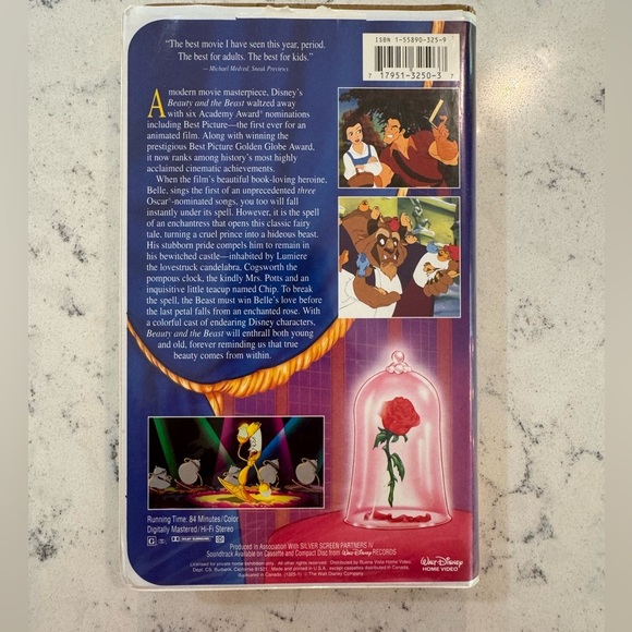 Beauty and The Beast (VHS, 1992, Black Diamond Classic) **RARE** **MISPRINT** - Picture 2 of 8